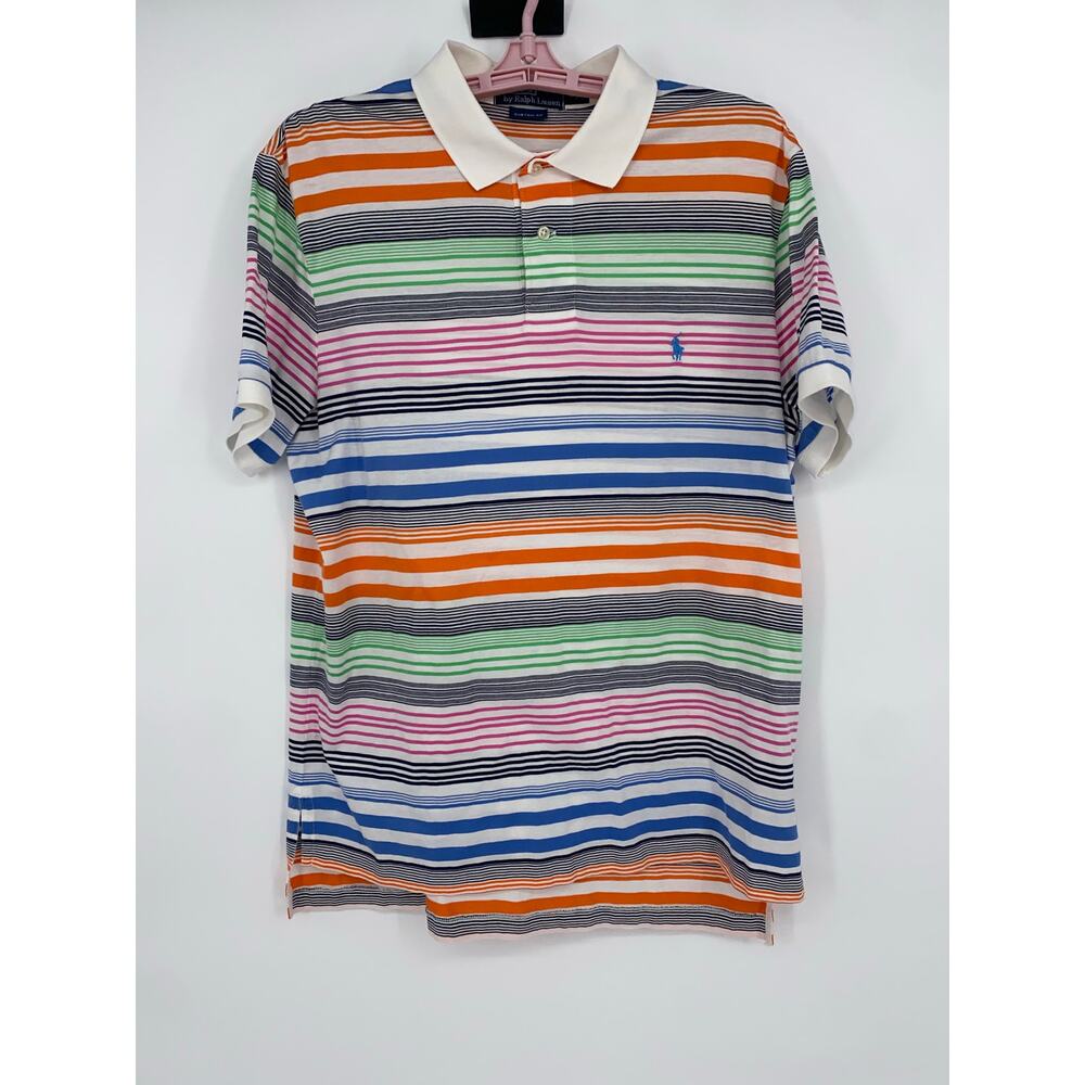 Vintage POLO RALPH LAUREN Striped Multicolor Mens Polo Shirt